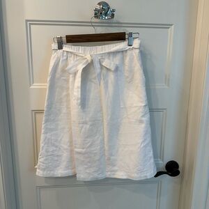 J. Crew White A-Line Skirt with Bow Detail